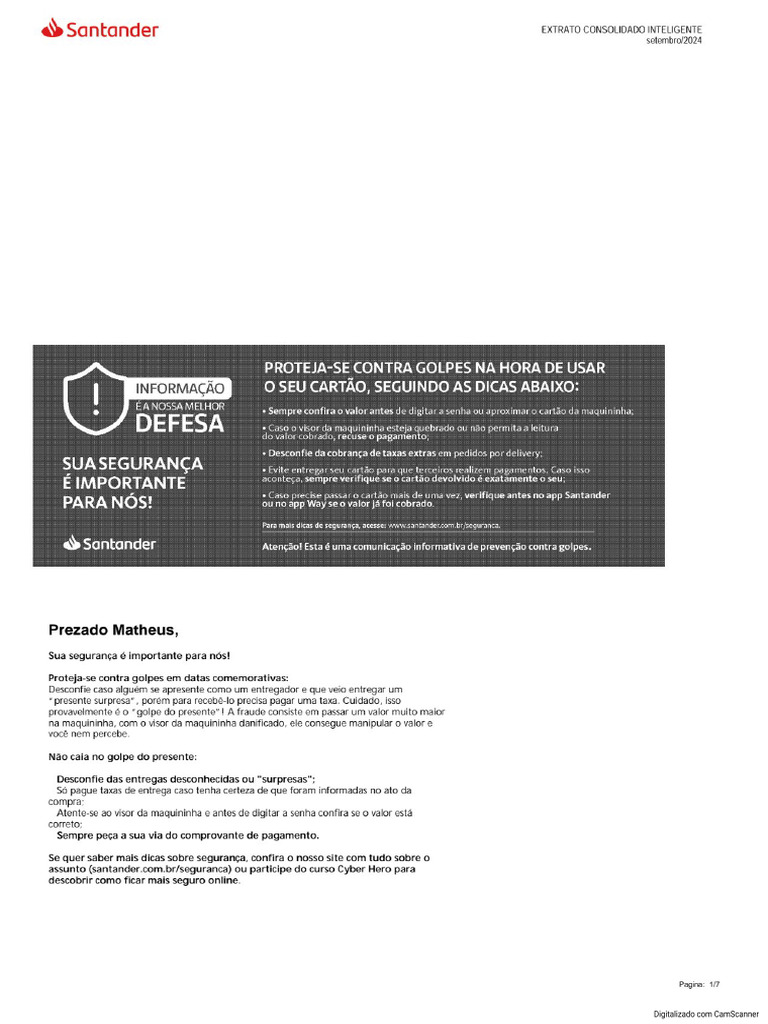Extrato Consolidado Mensal Setembro | PDF