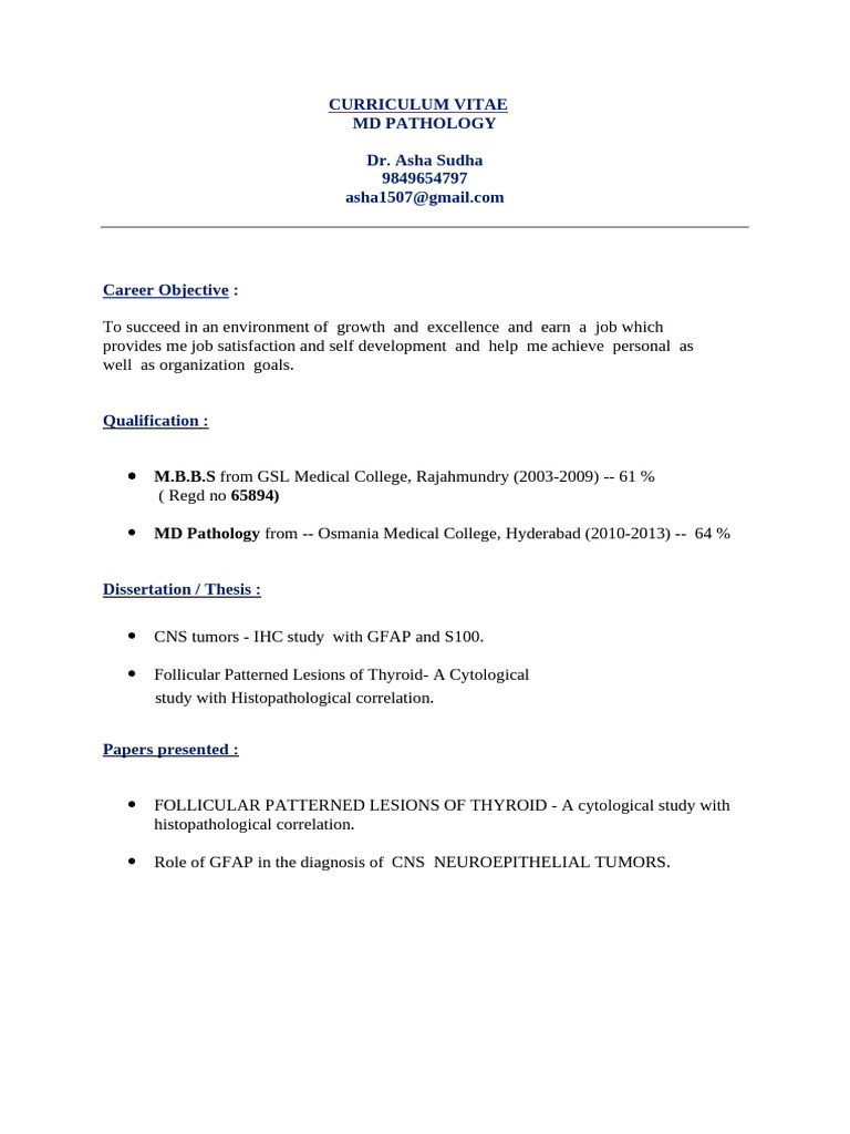 CV - New | PDF | Pathology | Clinical Pathology