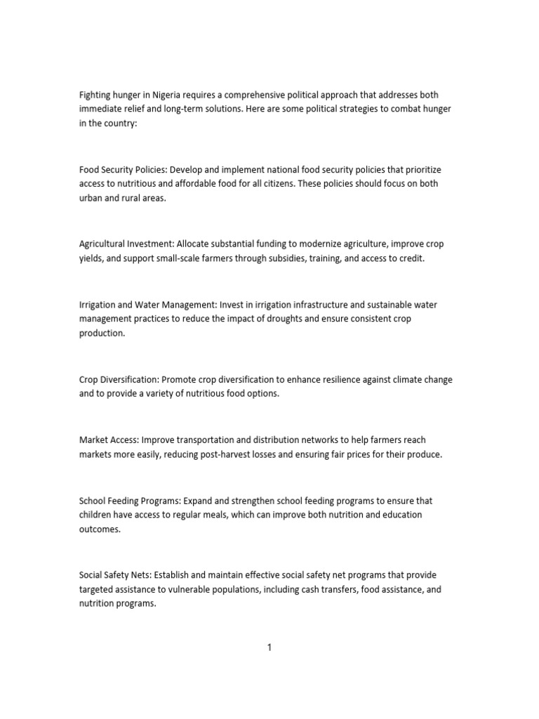 Solutionn to Hunger | PDF | Food Security | Agriculture
