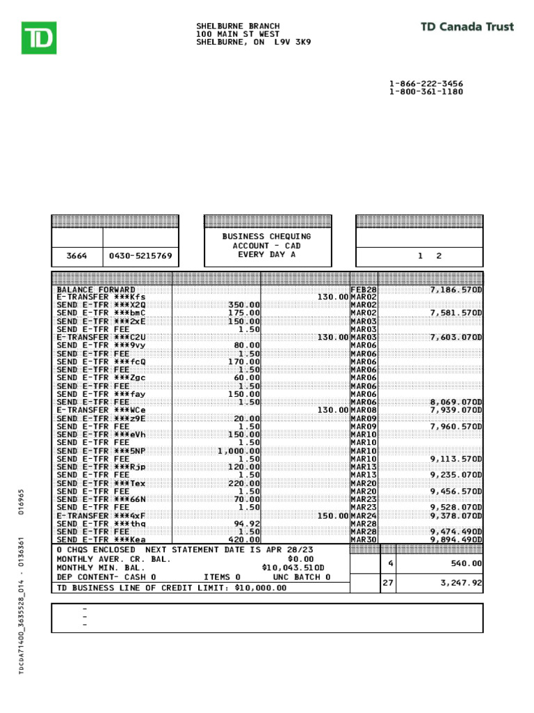 MARCH statement | PDF | Debits And Credits | Transaction Account