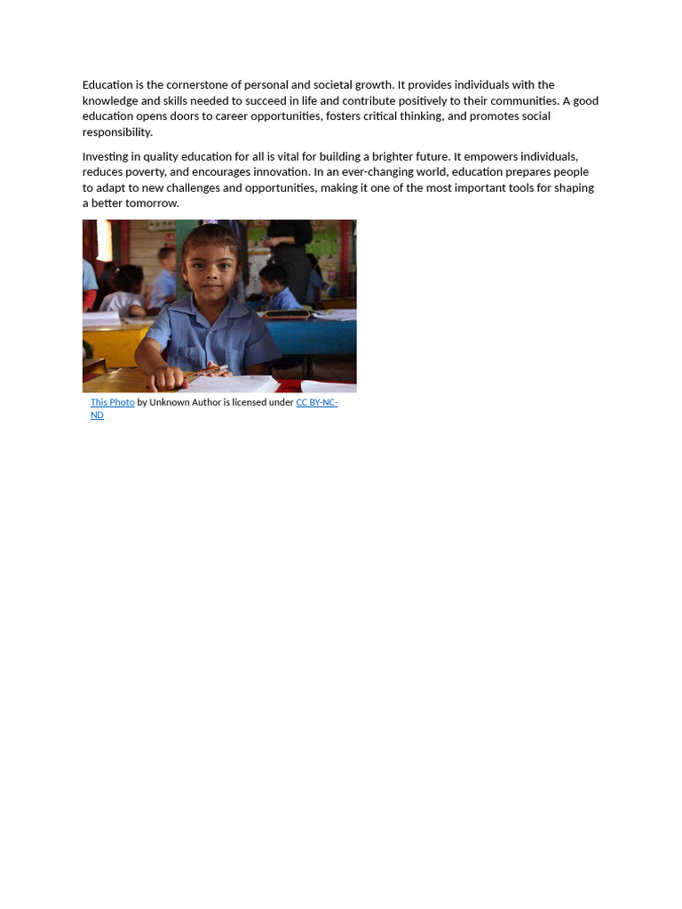 Role of Education in Shaping The Future | PDF
