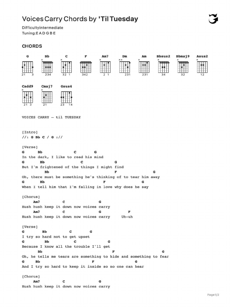 Voices Carry Chords | PDF