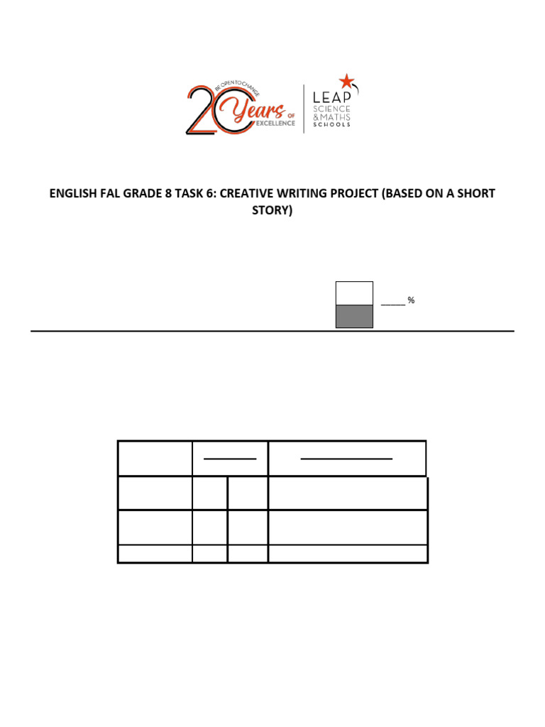 Grade 8 Creative Writing Project Guide | PDF | Essays | Adjective