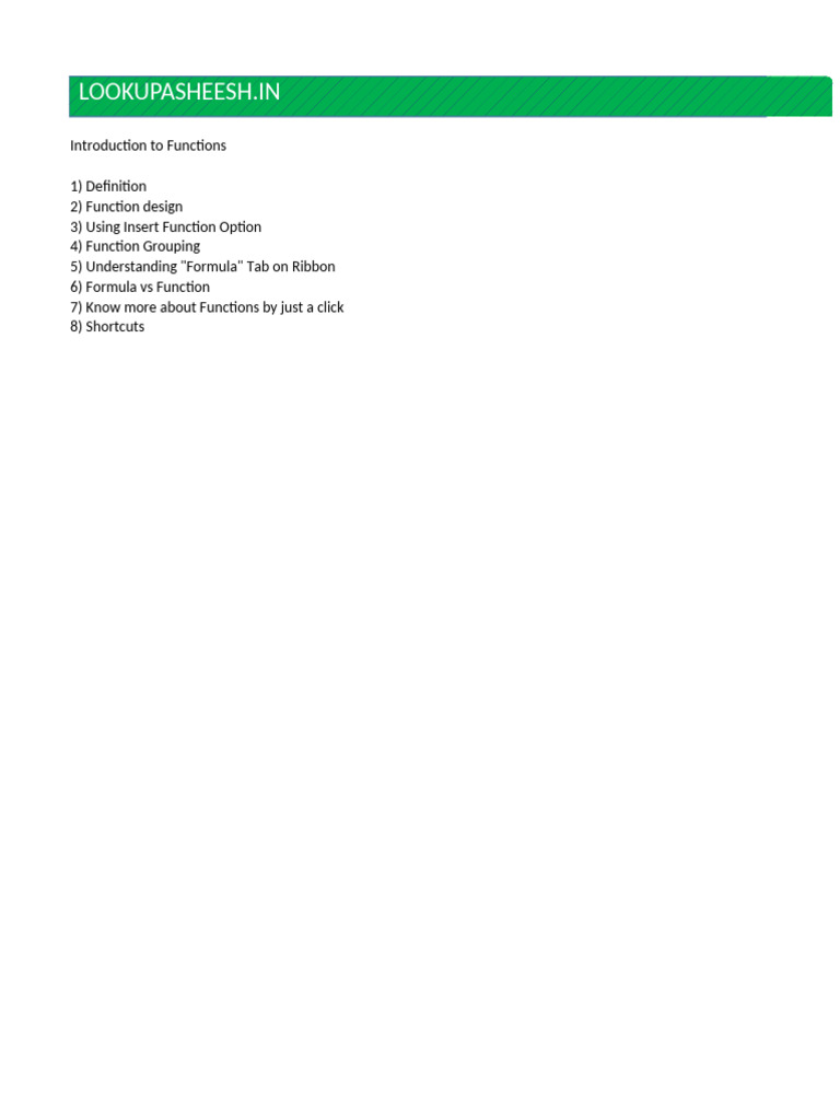 Excel Functions: A Comprehensive Guide | PDF | Microsoft Excel | Computing