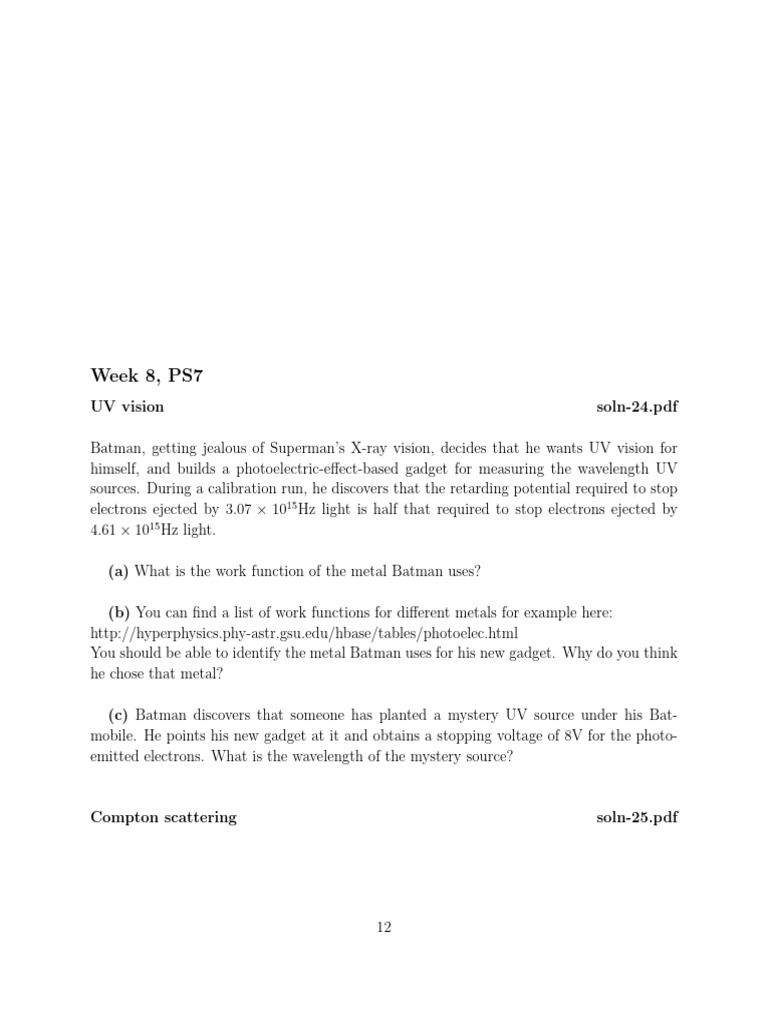 Quantum Practice Problems | PDF | Photon | Electron