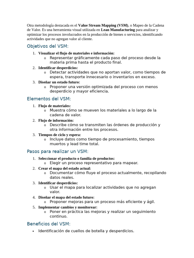 Optimización de Procesos con VSM | PDF