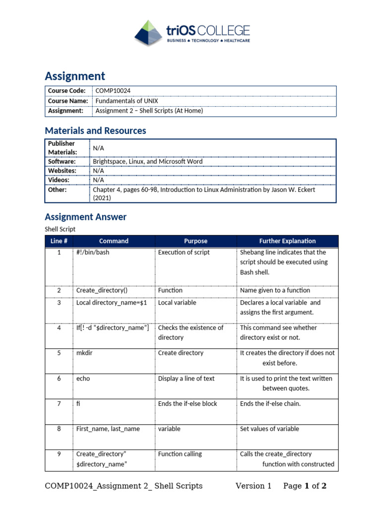 Assignment 2 - Answer Sheet.V1 | PDF | Unix | Unix Software