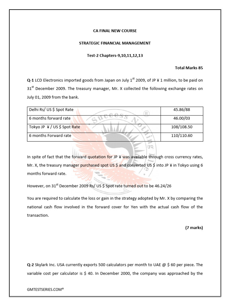 Question SFM GM | PDF | Book Value | Equity (Finance)