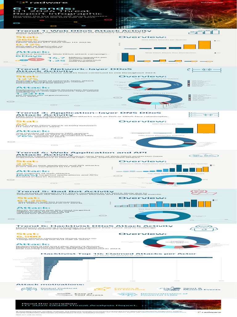 Radware ThreatReport Infographic 2024 | PDF | Denial Of Service Attack ...