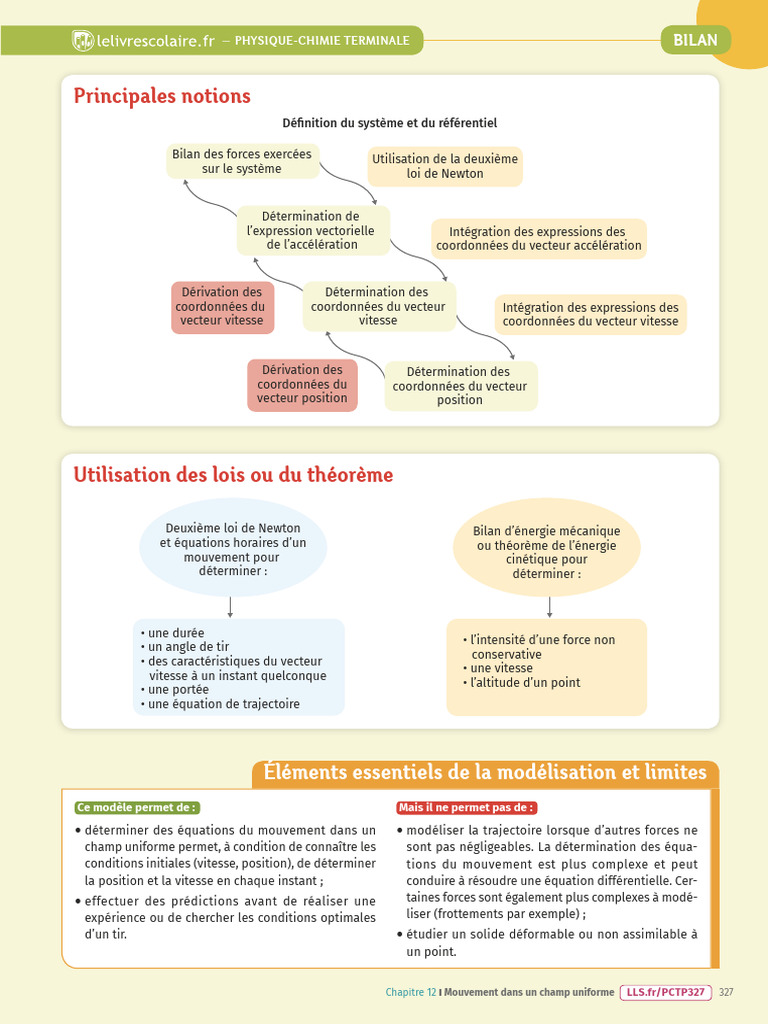 Mouvement dans un champ uniforme | PDF | Obliger | Vitesse