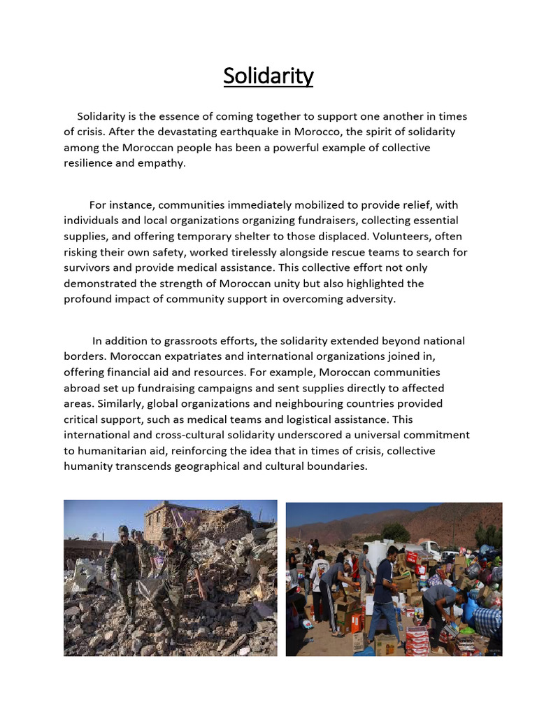 Moroccan Solidarity After Earthquake | PDF