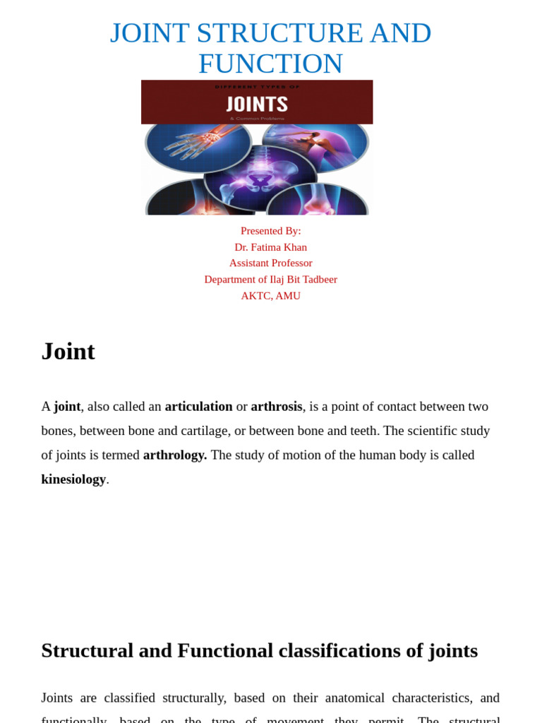 0 - Joint Structure and Function | PDF | Cartilage | Joint