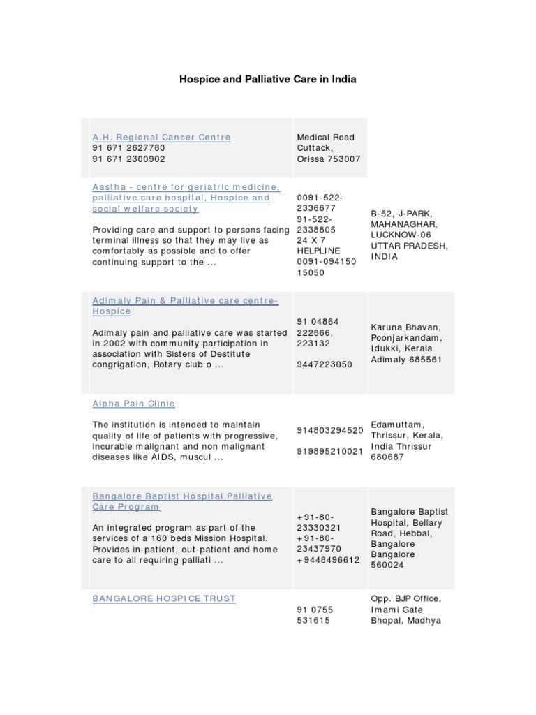 Hospice And Palliative Care In India Pdf Palliative Care Hospice