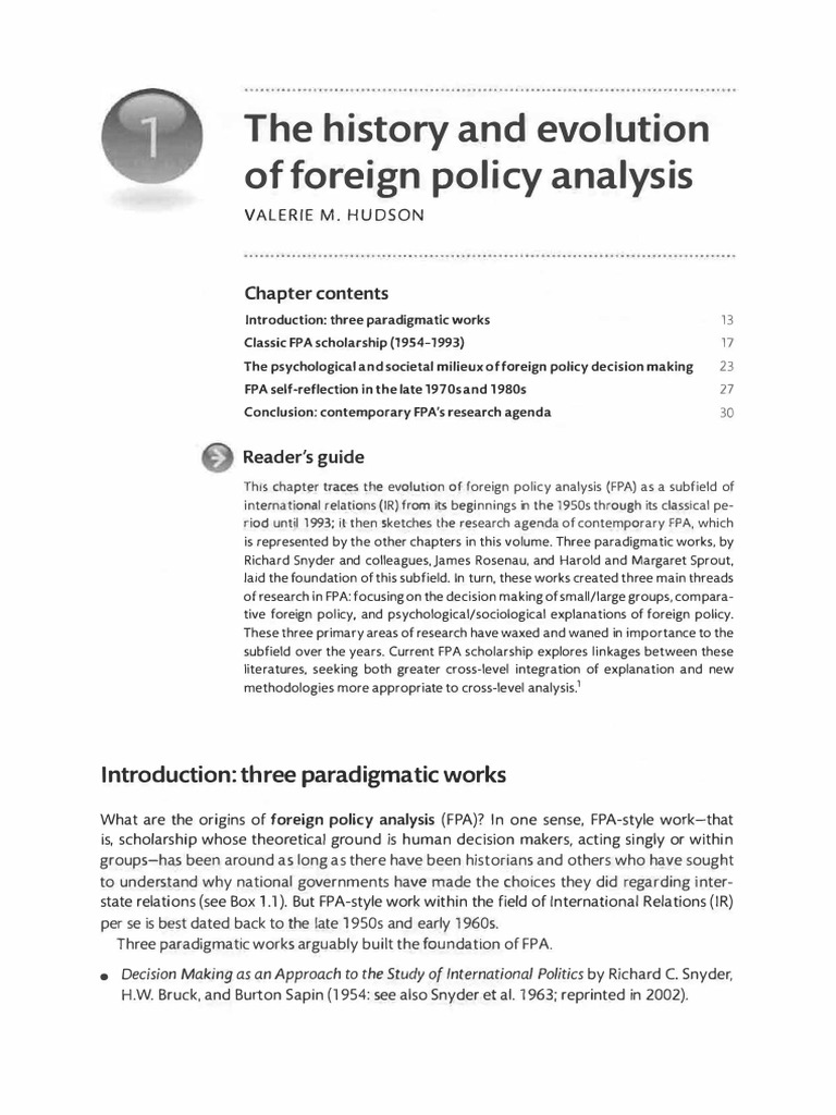 Evolution of Foreign Policy Analysis | PDF | Theory | Policy
