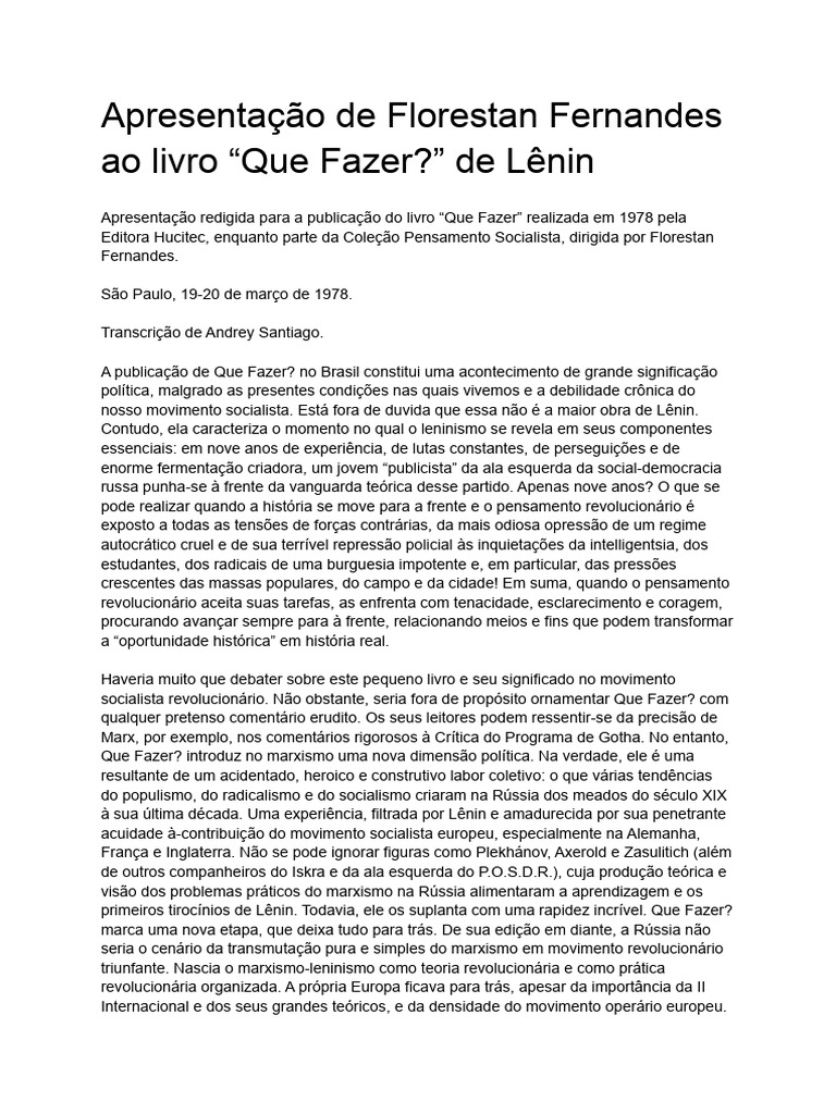 Florestan Fernandes e 