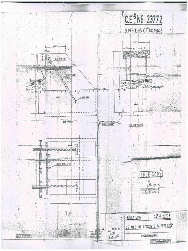 Concrete Buffer Stop Drawing SER CE's No - 23772 | PDF