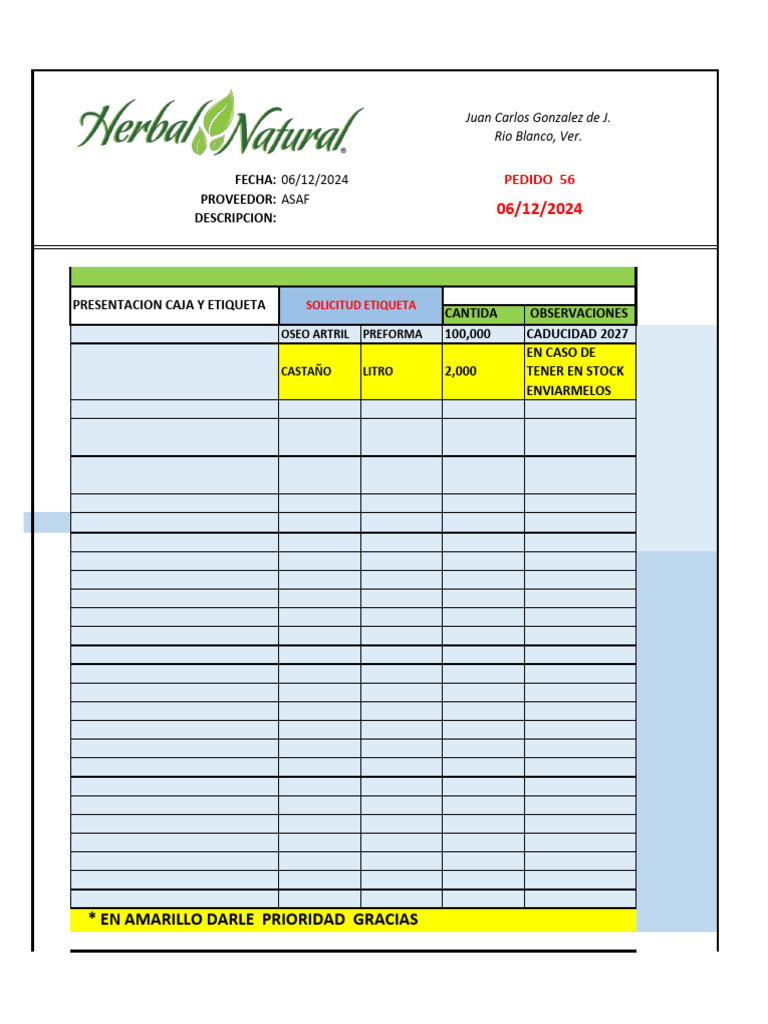 Pedido 56: OSEO ARTRIL y Castaño | PDF