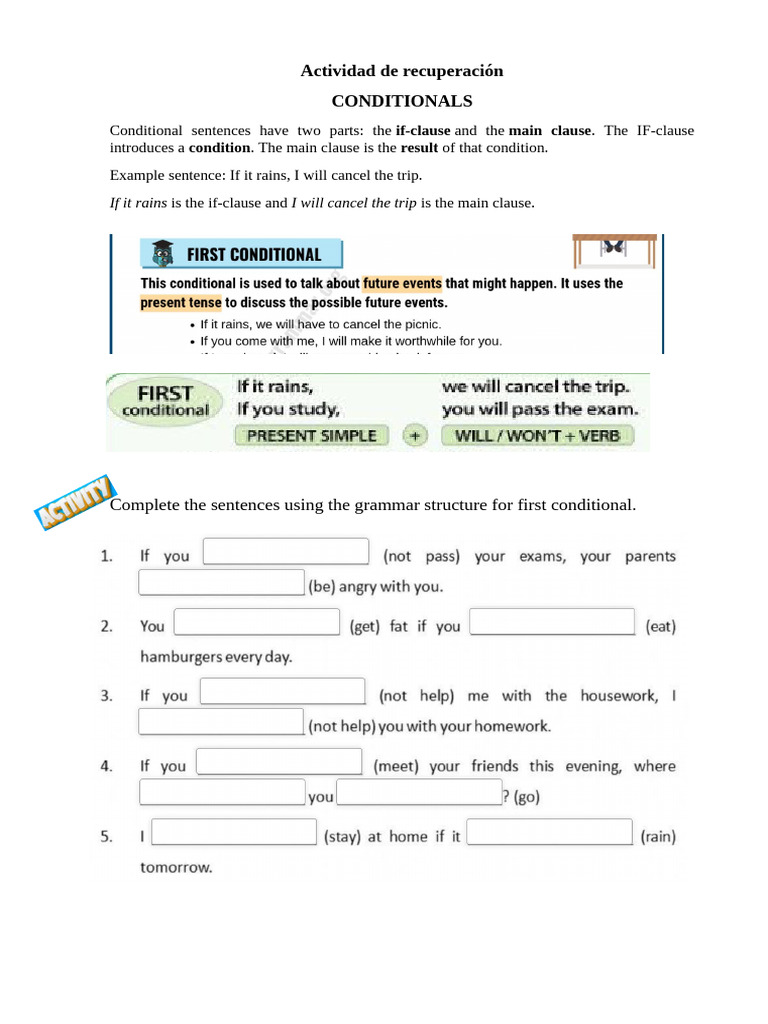 First Conditional Sentence Practice | PDF
