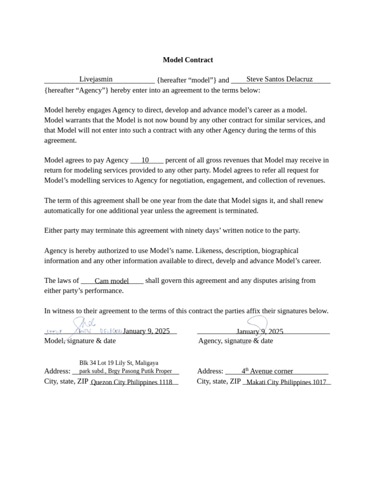 Model-Contract | PDF