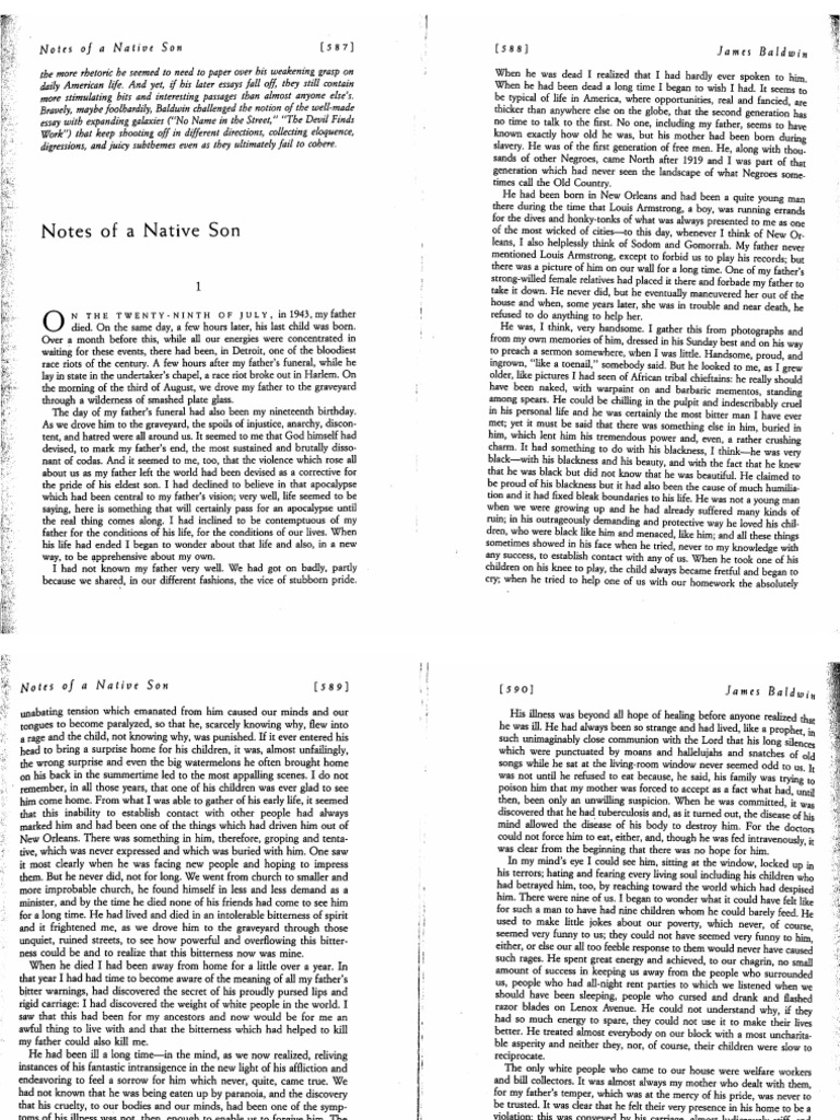 Notes of A Native Son | PDF