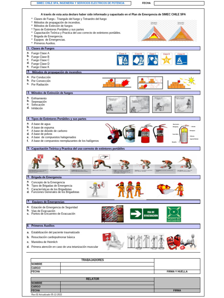 Plan de Emergencia y Prevención de Incendios | PDF