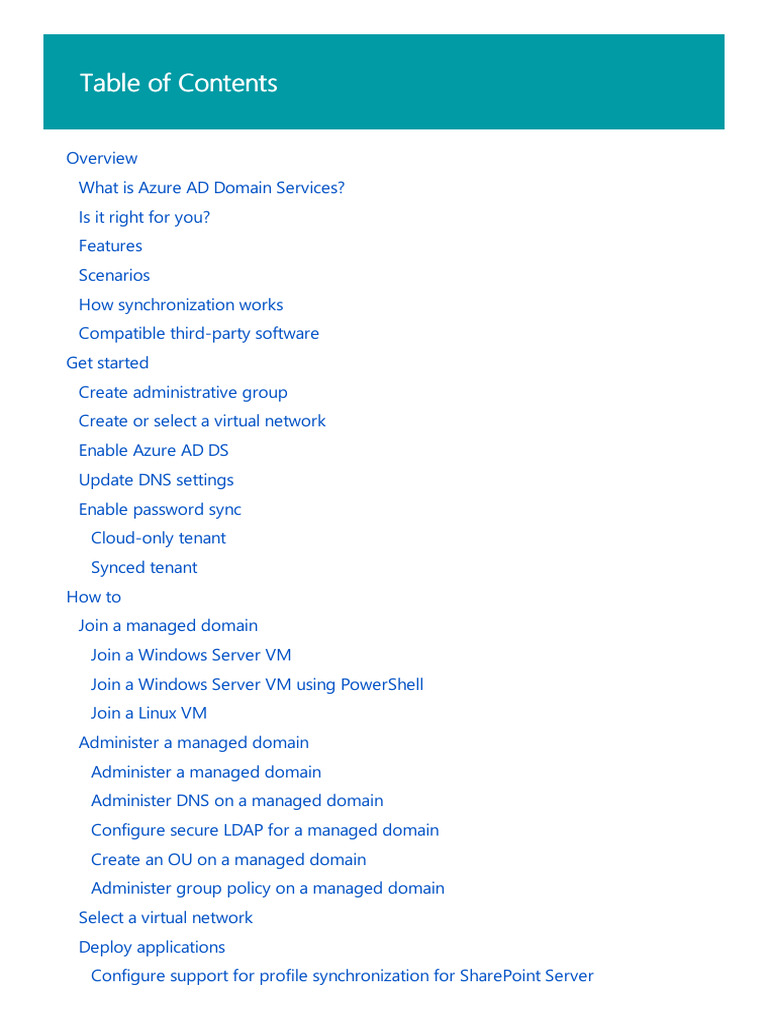 Azure AD Domain Services Overview | PDF | Active Directory | Group Policy