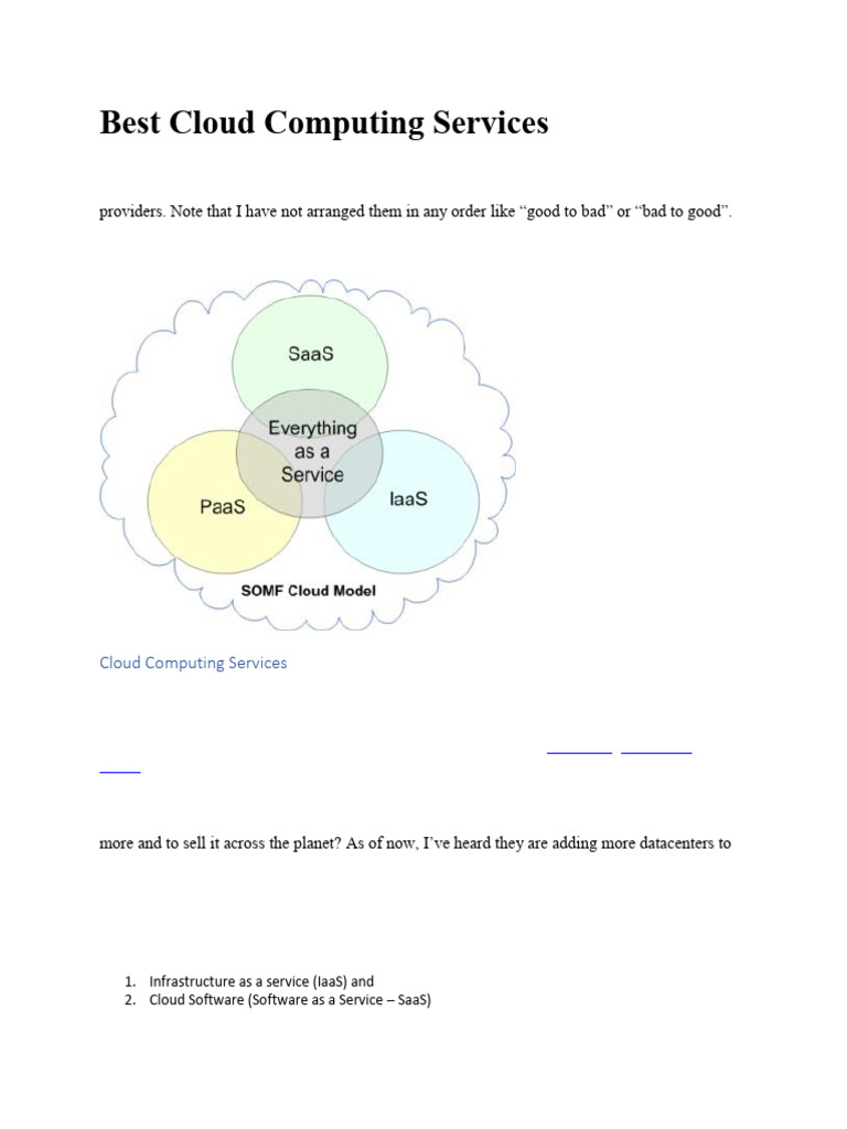 Best Cloud Computing Services | PDF | Cloud Computing | Software As A ...