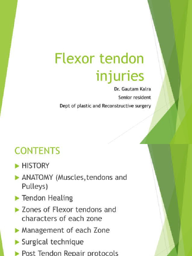 Flexor Tendon Injuries | PDF