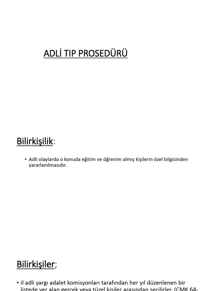 Adli Tıp Prosedürü | PDF