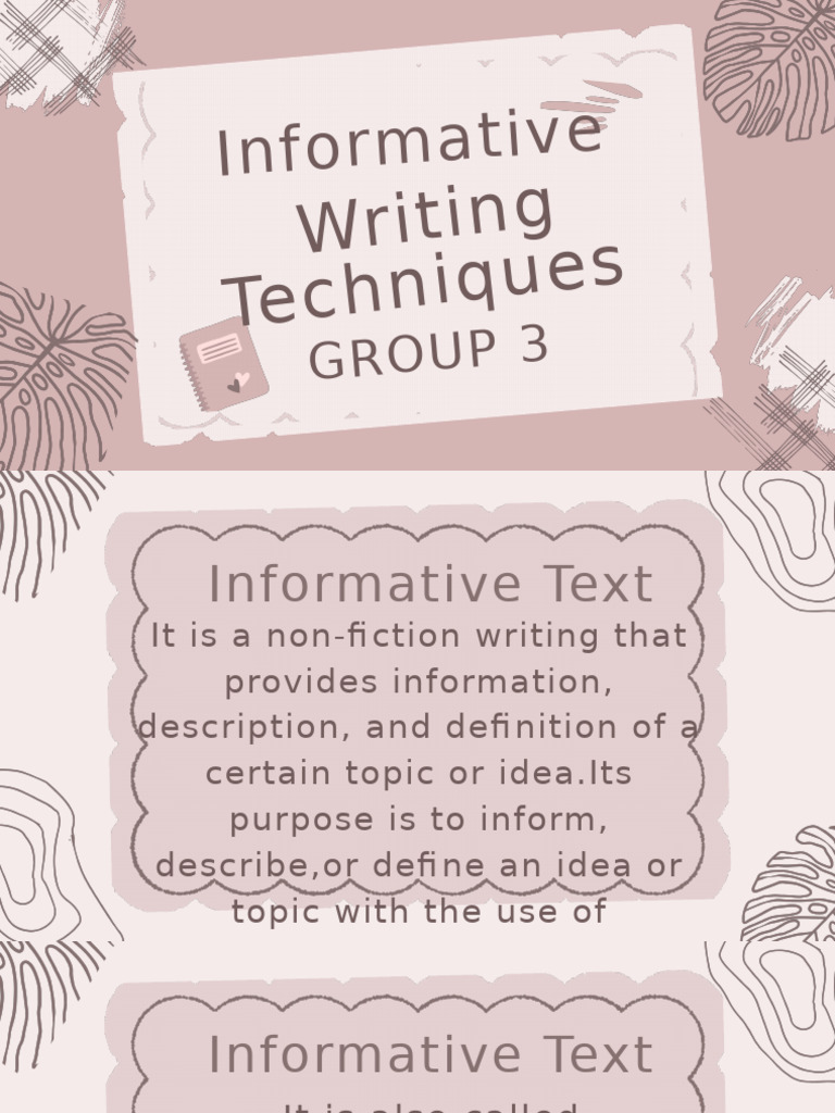 Module 2 Lesson 1 Informative Writing | PDF | Essays | Non Fiction ...