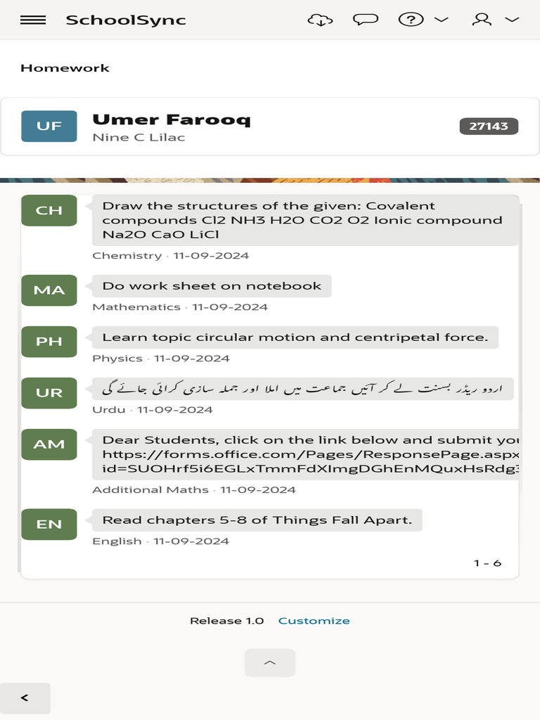 Subject Homework Assignments 2024 | PDF