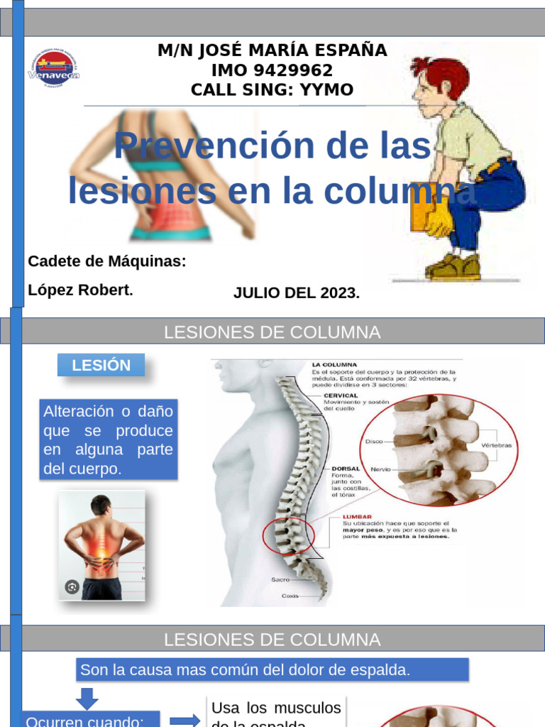 CHARLA Prevención de Las Lesiones en La Columna | PDF