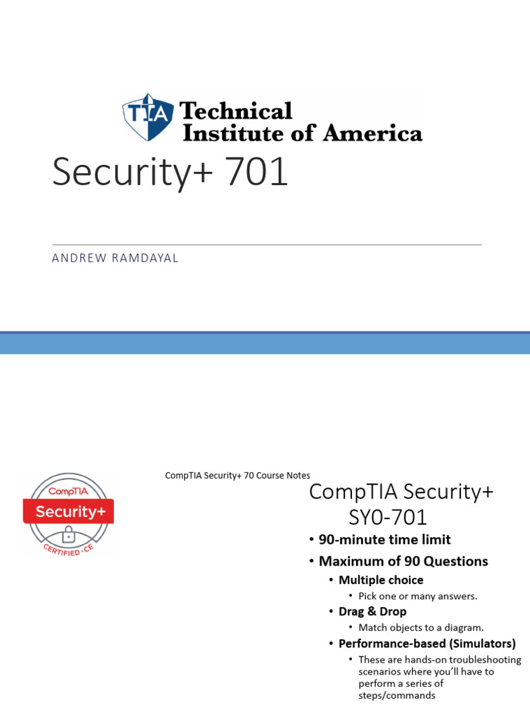 CompTIA Security+ 701 Exam Overview | PDF | Authentication | Security