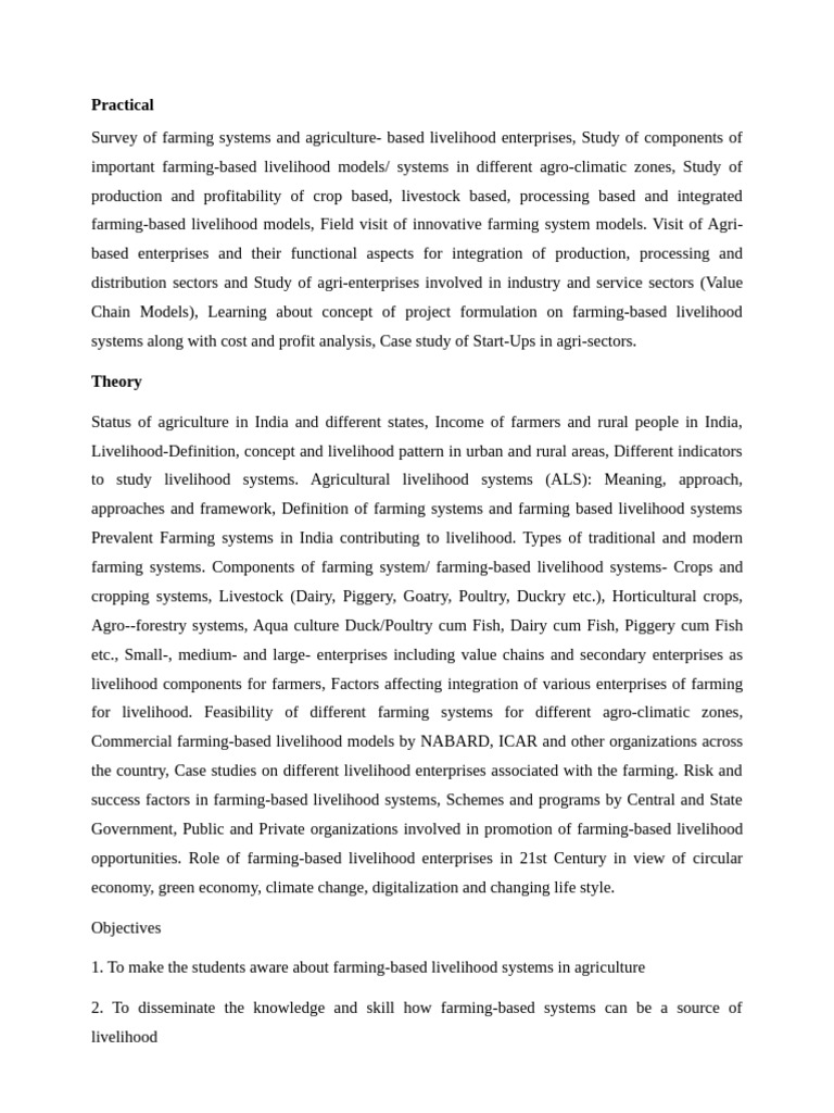 Farming-Based Livelihood Systems Overview | PDF | Agriculture ...