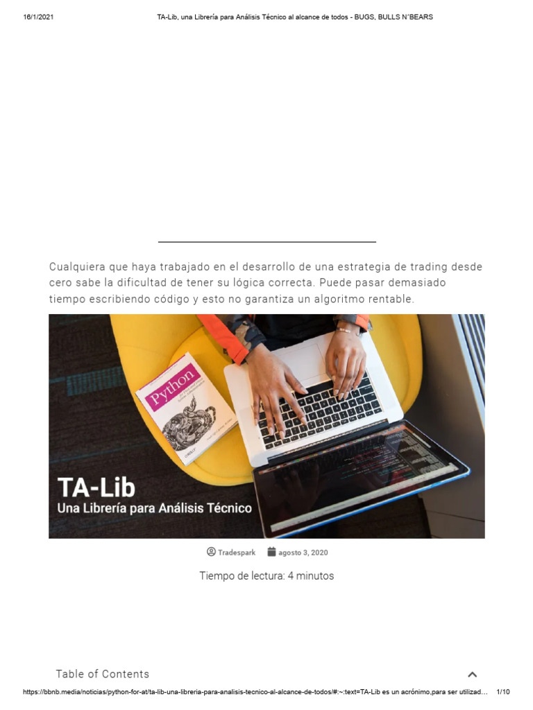 TA-Lib: Análisis Técnico en Python | PDF | Análisis técnico | Estadísticas