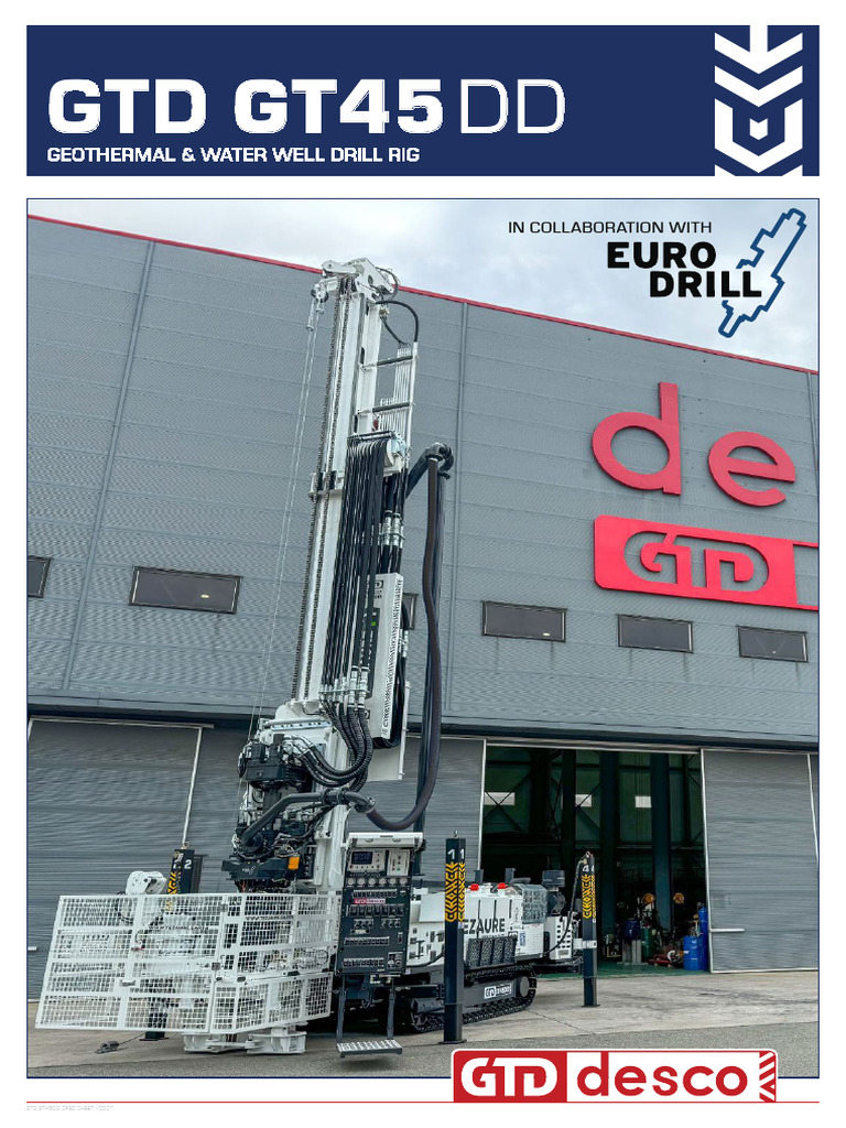 GTD Gt45dd Spec Sheet | PDF | Pump | Drill