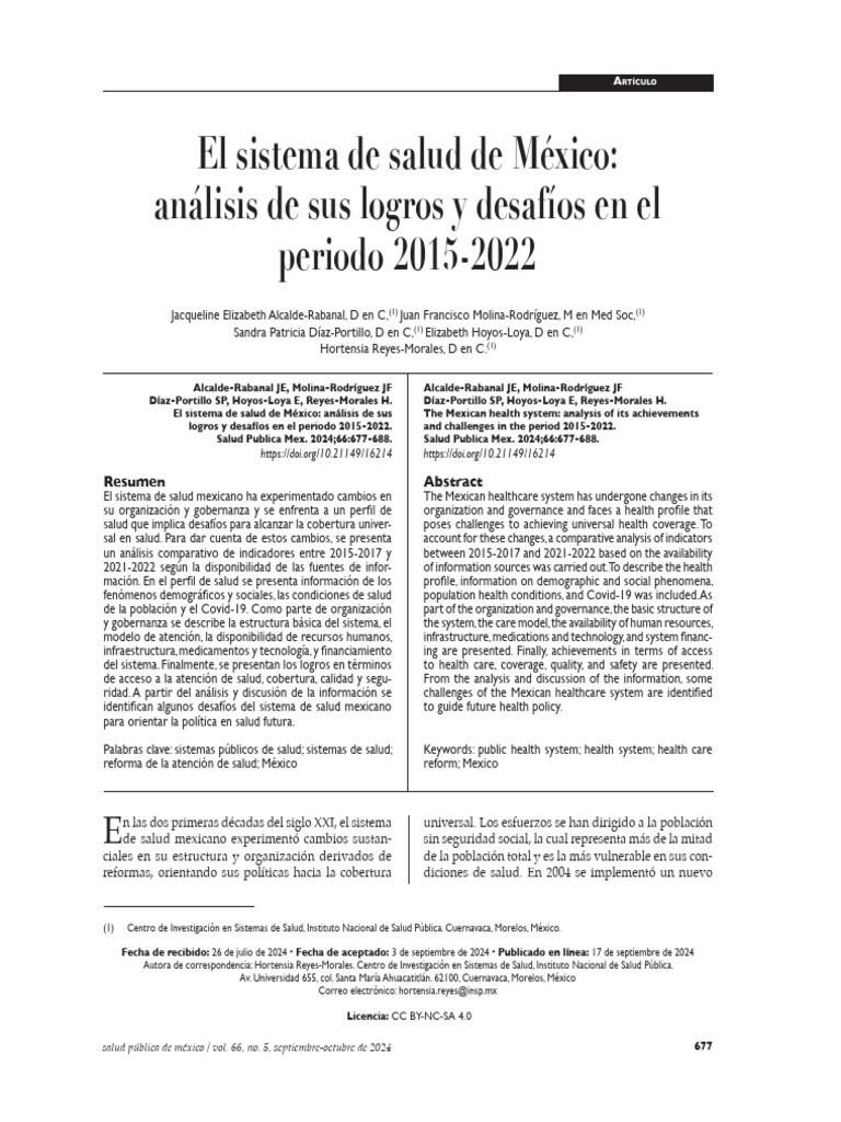 Análisis del Sistema de Salud en México 2015-2022 | PDF | Hospital ...