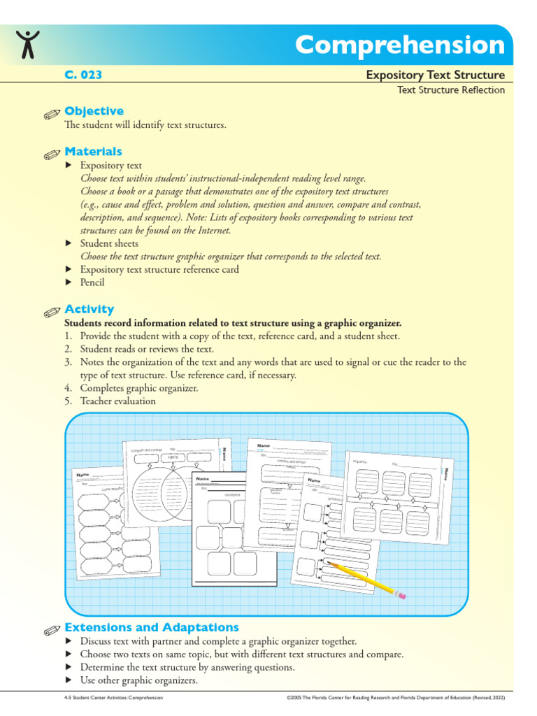 45 c023 Text Structure Reflection | PDF | Reading Comprehension | Cognition