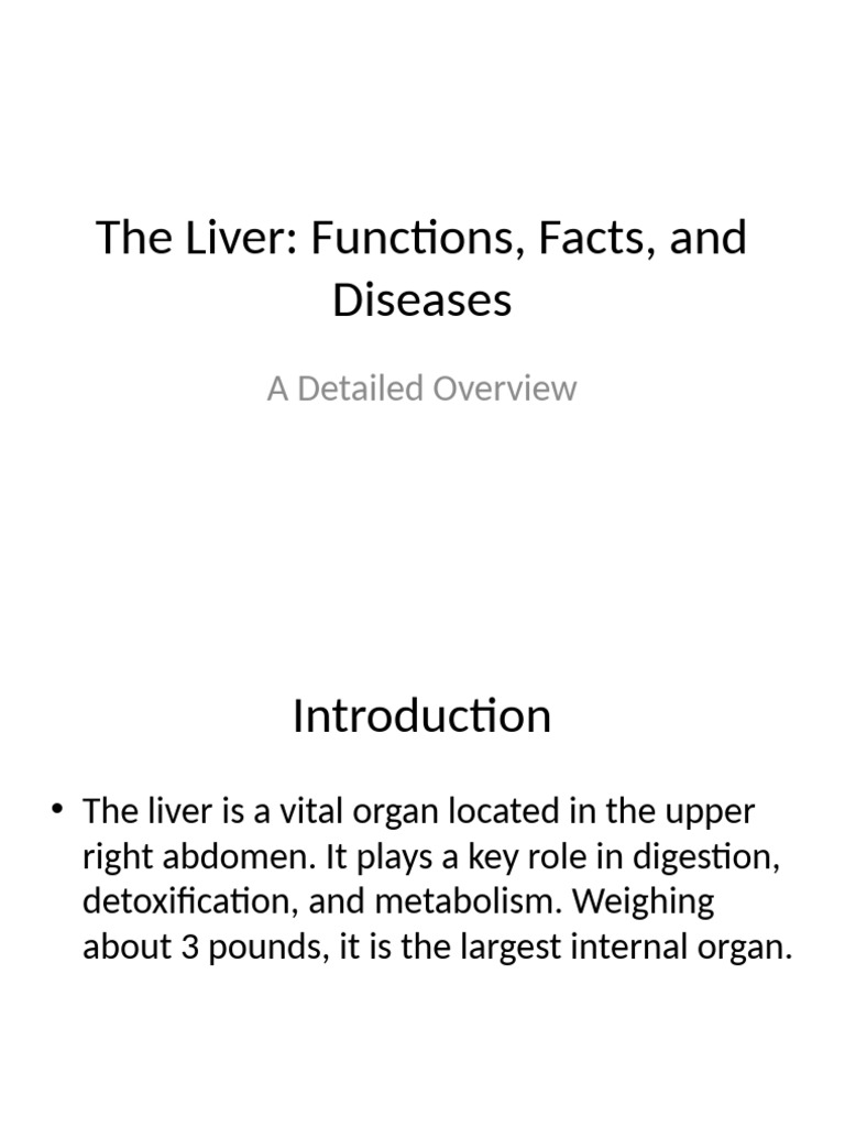 Liver Functions and Health Overview | PDF