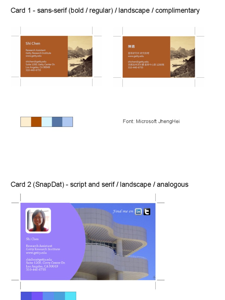 Card Design Font Combinations Guide | PDF