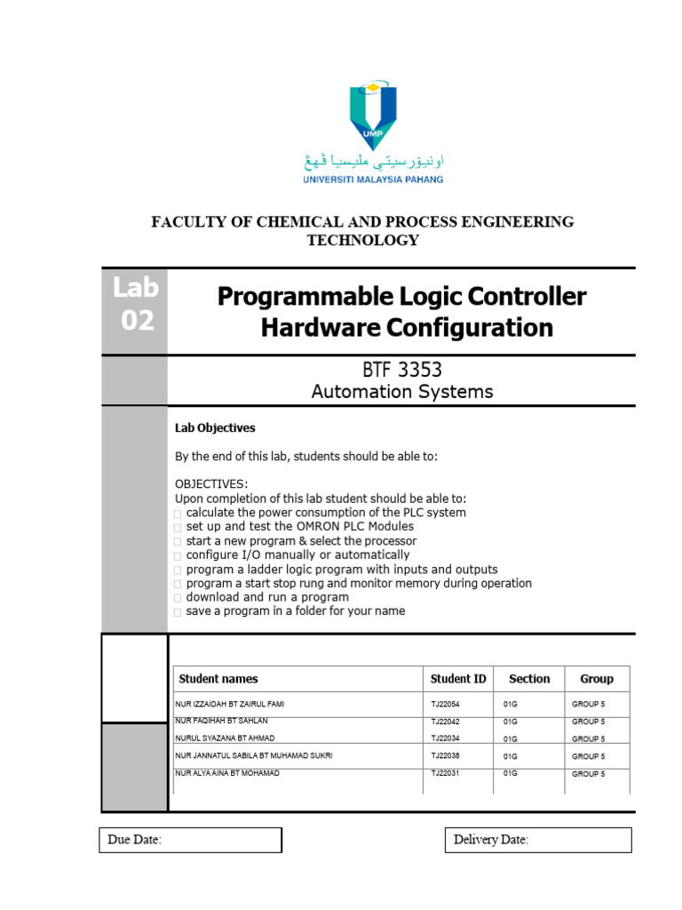 PLC Hardware Configuration Lab Guide | PDF | Programmable Logic ...