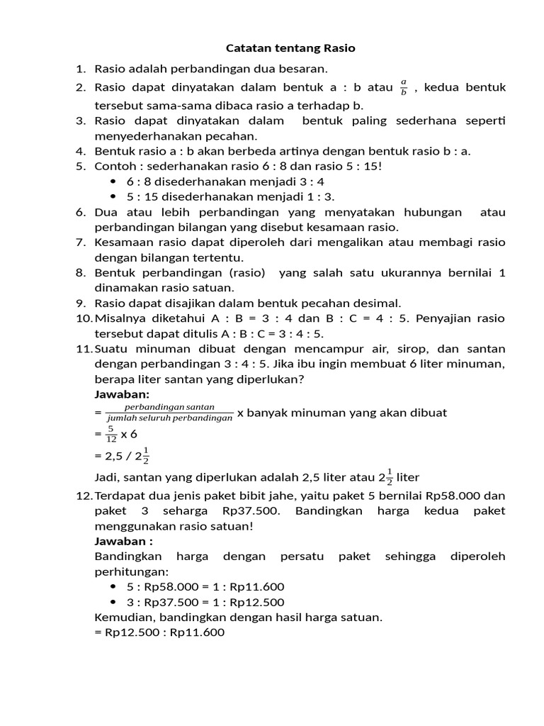 Memahami Rasio dan Kesamaannya | PDF