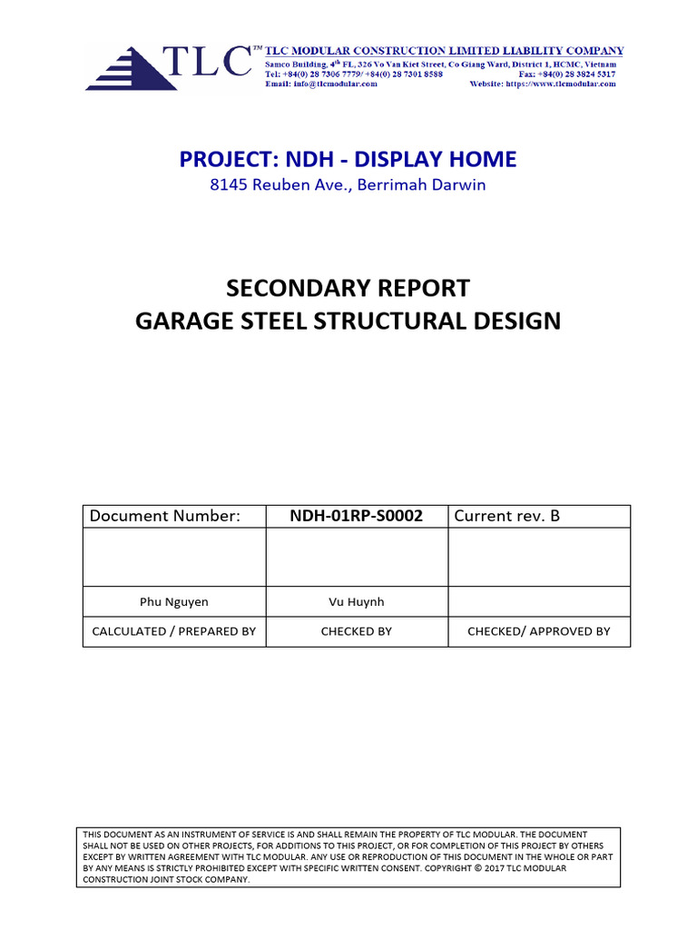 NDH Garage Structural Design Report | PDF | Framing (Construction ...