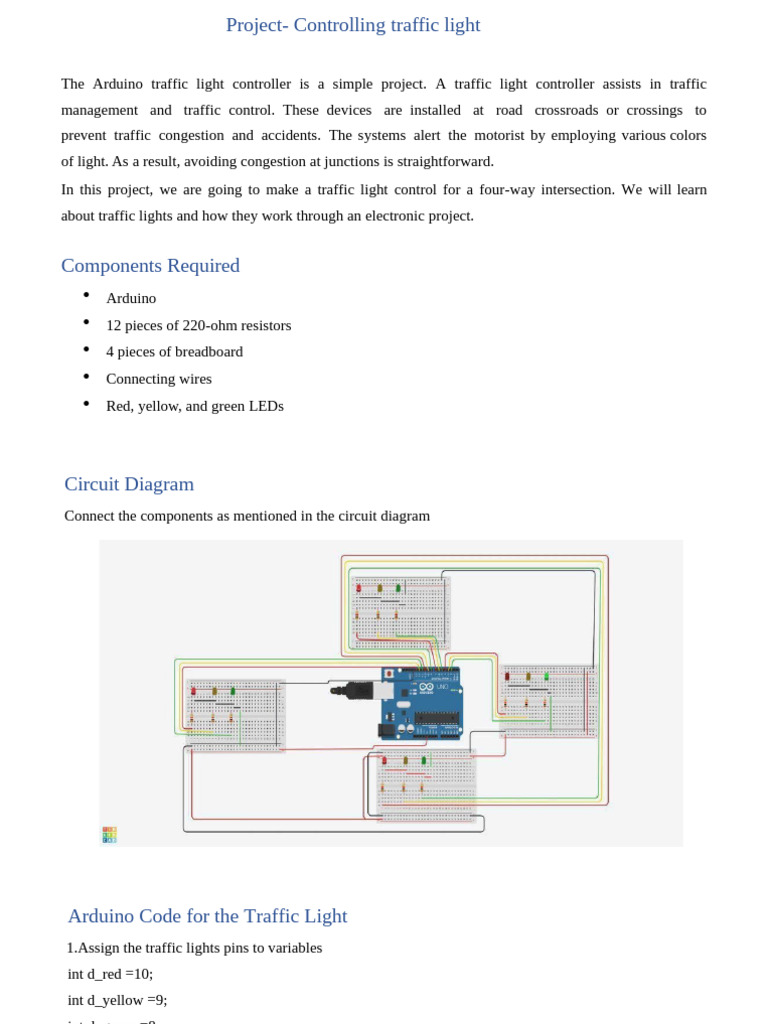 Arduino Traffic Light Controller Guide | PDF | Traffic | Traffic Light