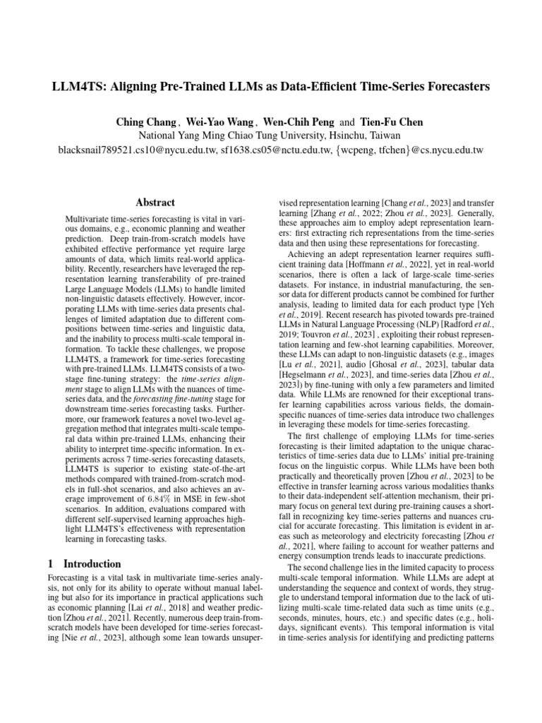 LLM4TS: Efficient Time-Series Forecasting | PDF | Time Series | Forecasting