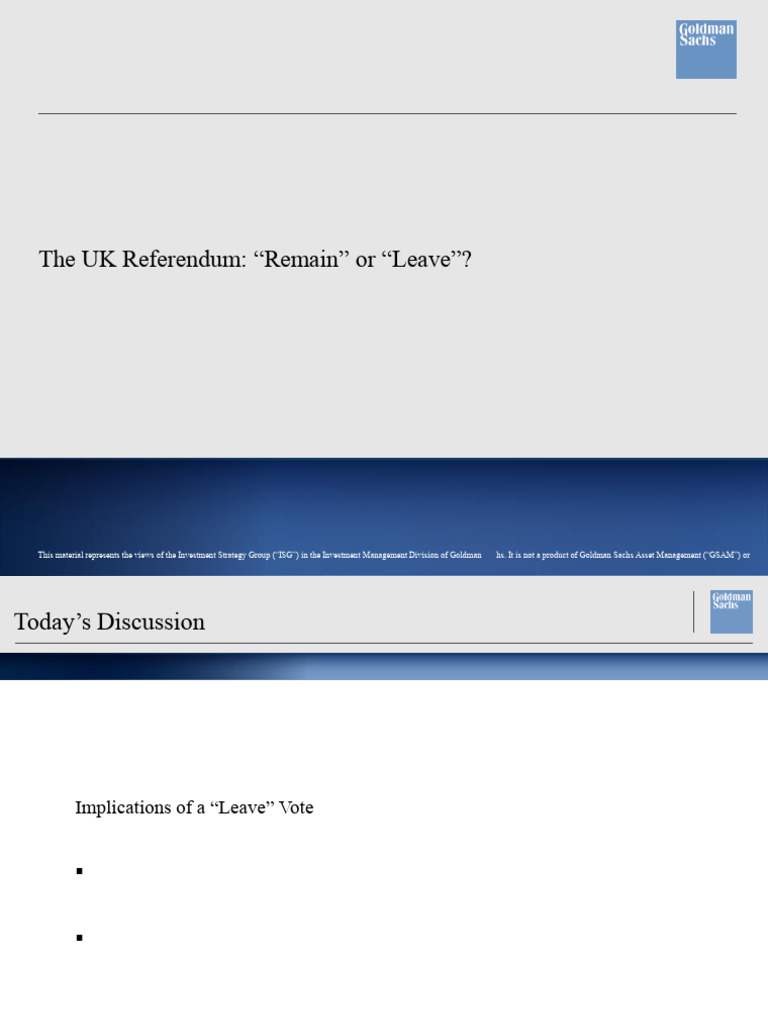 Brexit Referendum: Economic Impacts Analysis | PDF | European Union ...