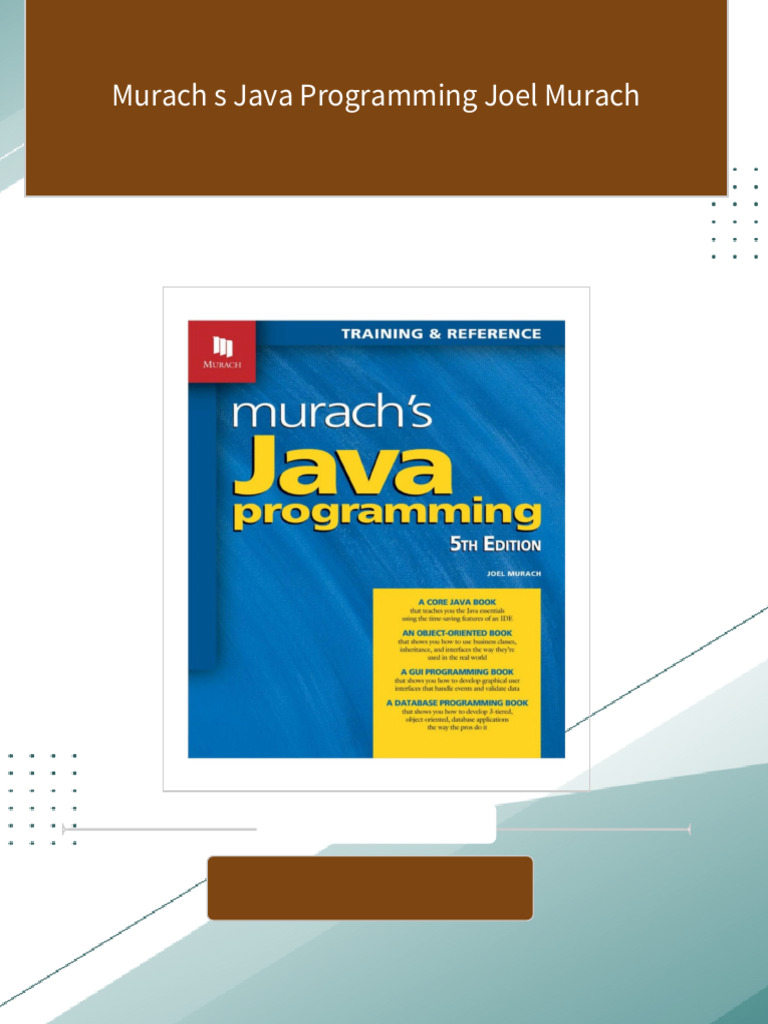 Murach s Java Programming Joel Murach All Chapters Instant Download ...