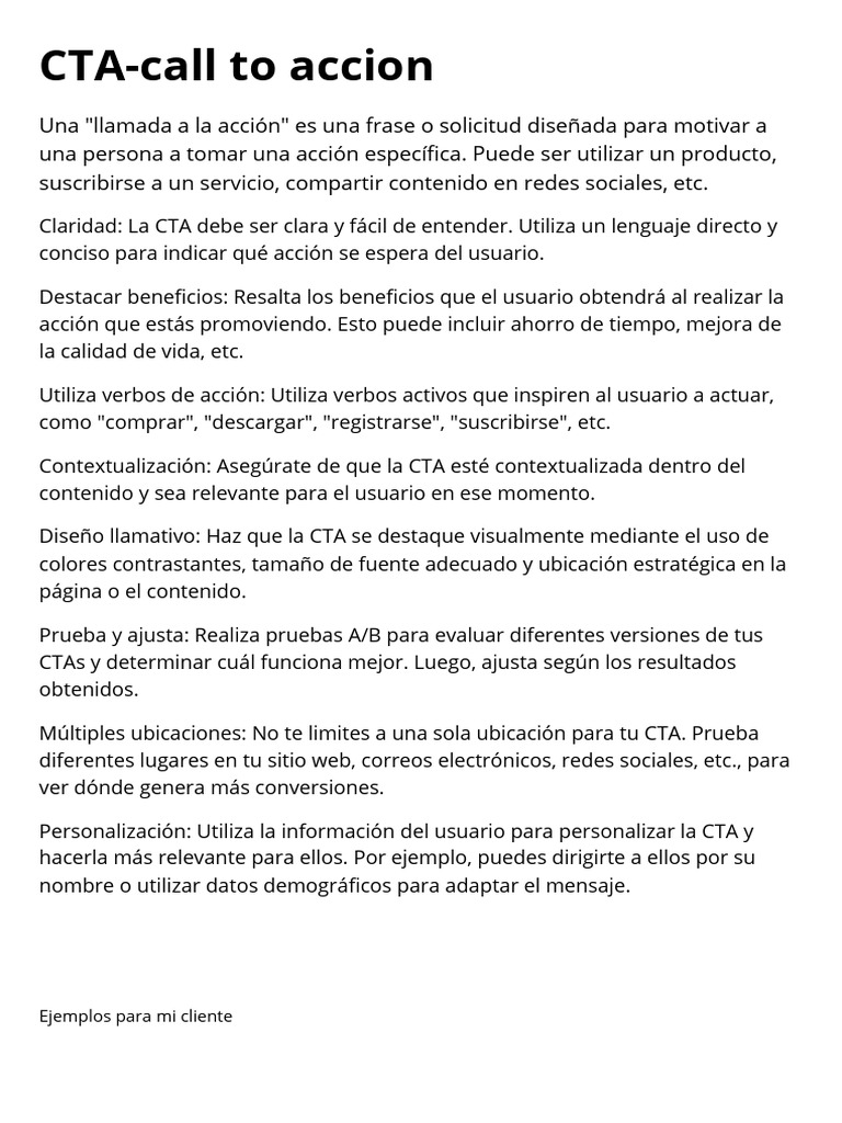 CTA-call To Accion | PDF