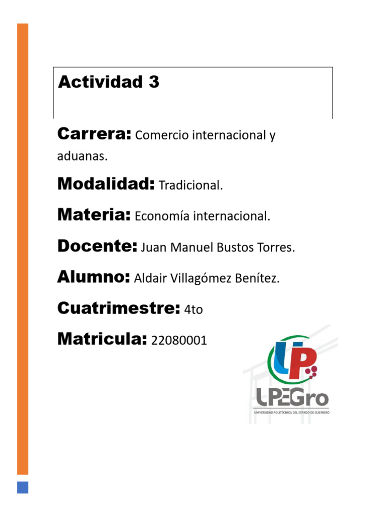 Actividad 3 Aldair | PDF | Mercado (economía) | El comercio internacional
