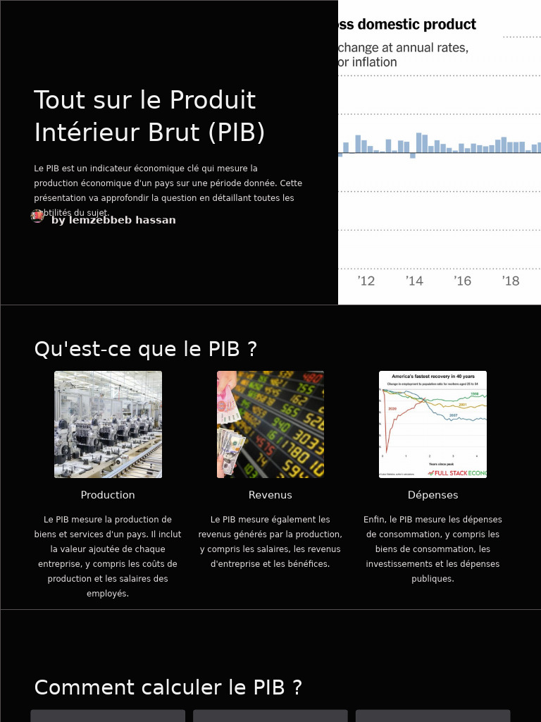 Comprendre le PIB : Méthodes et Limites | PDF | Produit intérieur brut ...